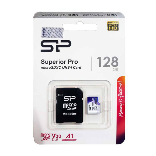کارت حافظه microSDXC سیلیکون پاور مدل Superior Pro کلاس 10 استاندارد UHS-I U3 سرعت 100MBps ظرفیت 128