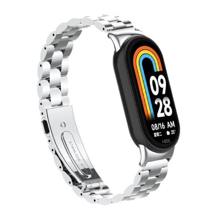 بند مچ بند شیائومی Mi Band 8 مدل فلزی 3Bead