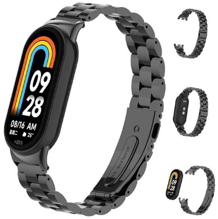 بند مچ بند شیائومی Mi Band 8 مدل فلزی 3Bead